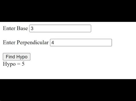 Write A Program To Find Hypotenuse In JavaScript YouTube