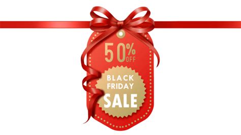 Black Friday Sale Sign With Ribbon Black Friday Promotion Ribbon Png