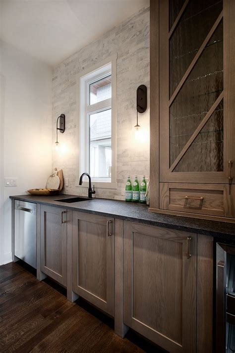 Oak kitchen cabinets have a natural beauty. Transitional Custom Home Design | Oak kitchen cabinets ...