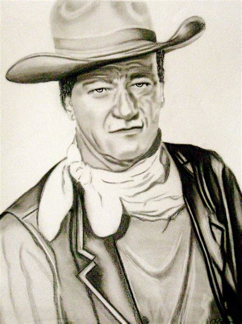 John Wayne John Wayne Celebrity Drawings Portrait