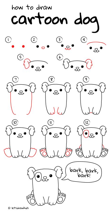 How To Draw Cartoon Dog Easy Drawing Step By Step