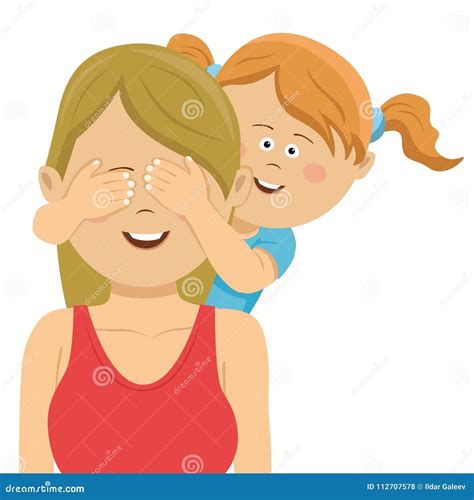 Cute Daughter Kissing And Hugging Her Mom Mothers Day Greeting Cartoon Vector Illustration