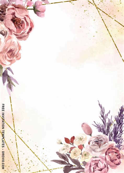 8+ Geometric Roses Wedding Invitation Templates | Photo frame wallpaper