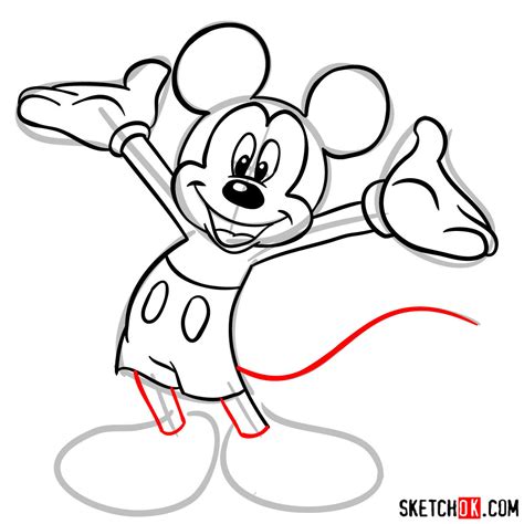 How To Draw Mickey Mouse Sketchok Easy Drawing Guides