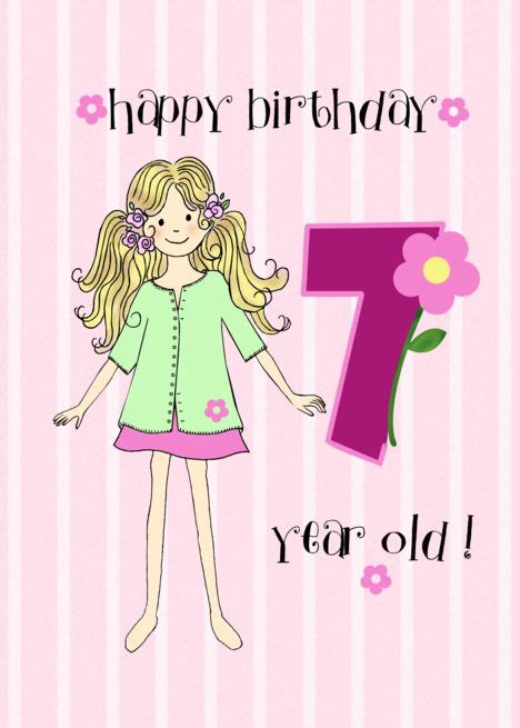 Birthday For 7 Year Old Girl Card Ad Ad Year Birthday Card