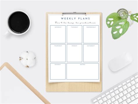 Weekly Planner Printable To Do List Minimal Weekly Schedule Etsy Uk