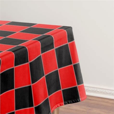 Black and Red Checker Tablecloth | Checkered tablecloth, Table cloth