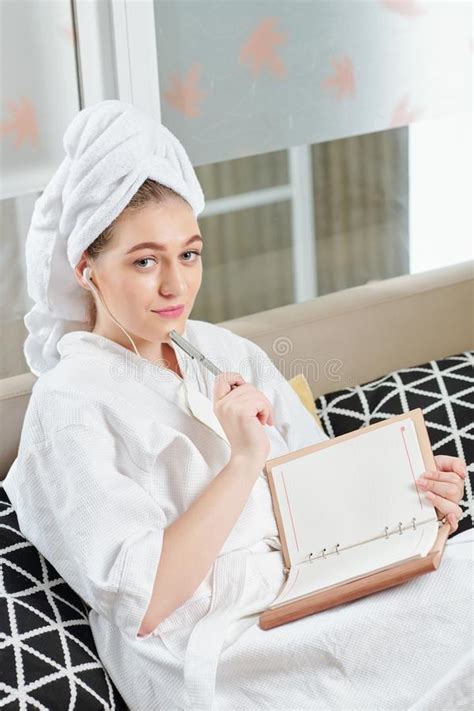 pretty pensive woman writing down thoughts stock image image of cleaning lifestyles 157953483