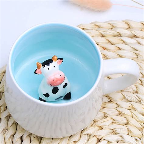 Lhxiqxz Unveil the Surprise with Our Cute Cow Mug - A Unique Ceramic