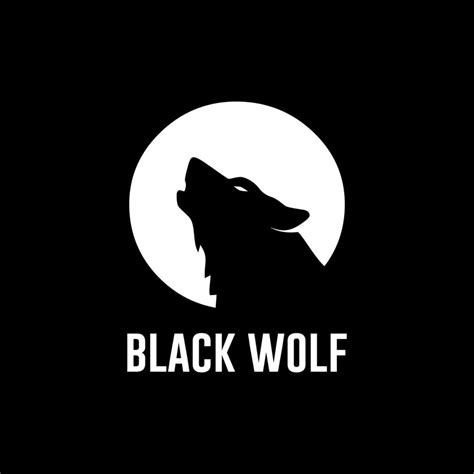 Black Wolf Logo Vector Illustration Design Element For Logo Poster