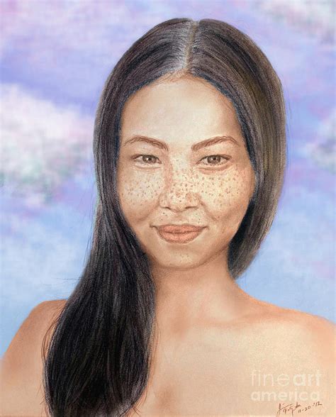 Exactly what constitutes long hair can change from culture to culture, or even within cultures. Long Haired Natural Asian Beauty Drawing by Jim Fitzpatrick