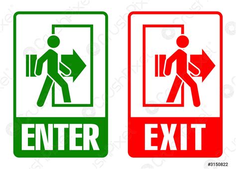 Entry And Exit Sign Stock Vector 3150822 Crushpixel