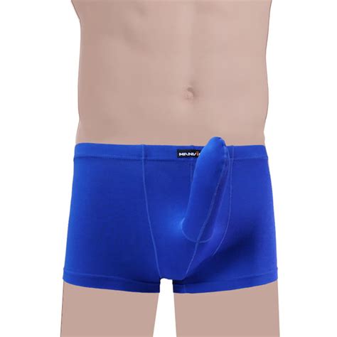 Men Modal Cotton Long Cock Sheath Boxers Briefstrunks Underwear Mlxl