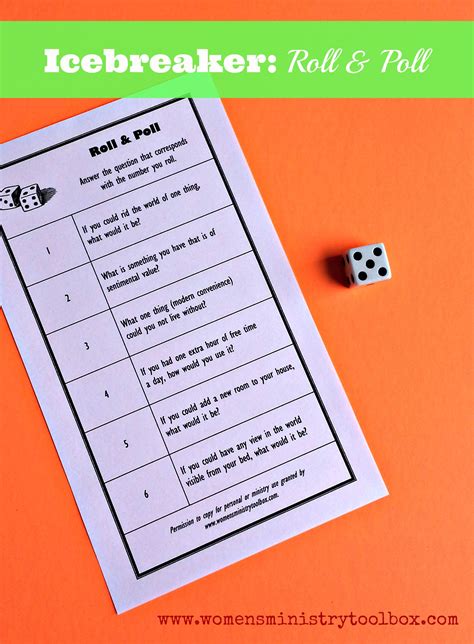 Icebreaker Roll And Poll With Free Printable Icebreaker Activities