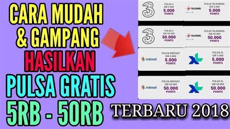 Mau tahu bagaimana cara mendapatkan pulsa gratis dari kartu indosat sebesar rp100.000 tanpa syarat dan ketentuan ikuti cara berikut ini. CARA MUDAH DAPATKAN PULSA GRATIS 5RB SAMPE 50RB RUPIAH TERBARU 2018!! - YouTube