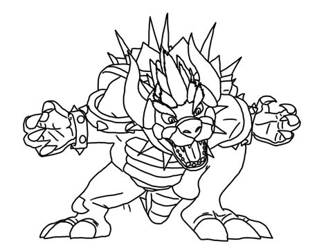 Lineart: Bowser by HannaEsser on DeviantArt