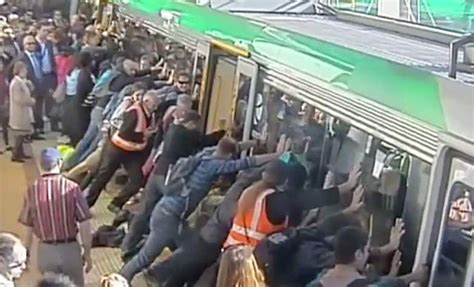 Commuters Use People Power To Push Train Off Trapped Man The Good News Network Train Platform