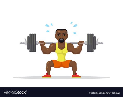 Strong Man Doing Squats Royalty Free Vector Image