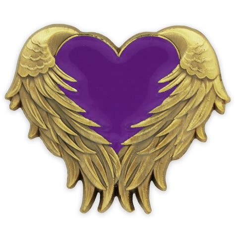 Buy Pinmarts Purple Heart With Angel Wings Domestic Violence Awareness