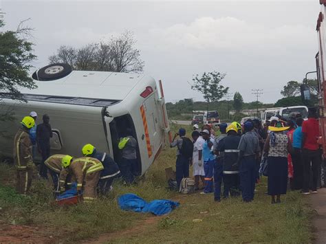 Pics Horror Accident As Zupco Bus Overturns Along Bulawayo Gwanda