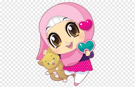 Karakter Anime Gadis Dan Kucing Islam Muslim Anak Muslim Anak