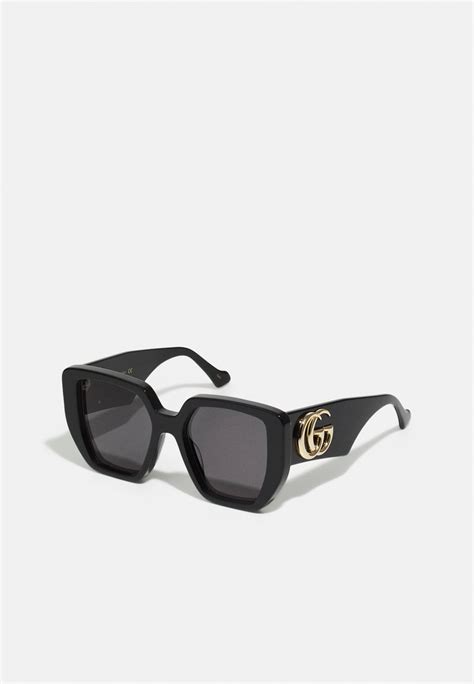 gucci gg oversized square acetate sunglasses lunettes de soleil black grey noir zalando fr