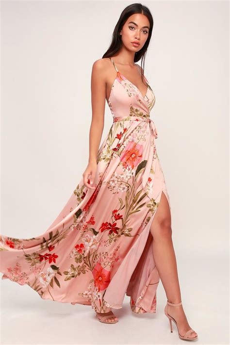 Floral Maxi Dresses For Wedding Guests Floral Dresses With Sleeves Maxi Dress Satin Maxi Dress