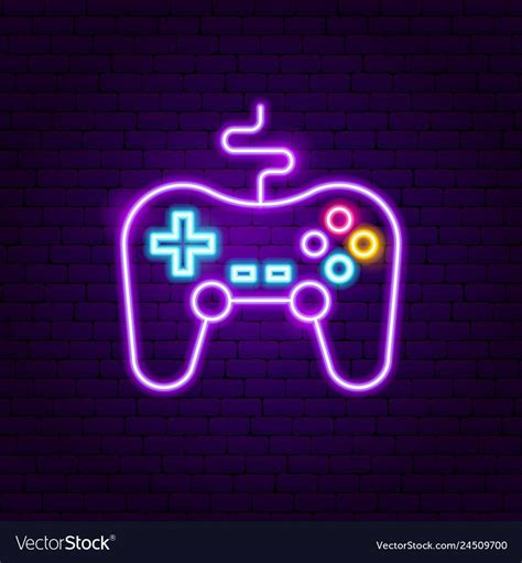 Game Console Neon Sign Vector Image On Vectorstock Neon Signs