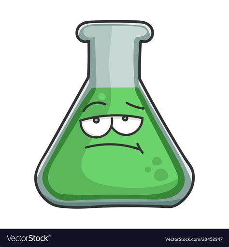 Bored Science Test Tube Cartoon Royalty Free Vector Image