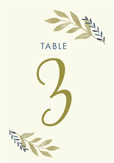 Printable Table Numbers Botanical Table Numbers Elegant Etsy