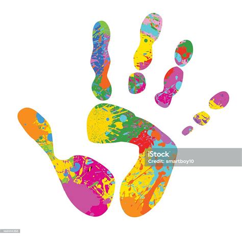 다채로운 손자국 다중 색상에 대한 스톡 벡터 아트 및 기타 이미지 다중 색상 지문 2015년 Istock