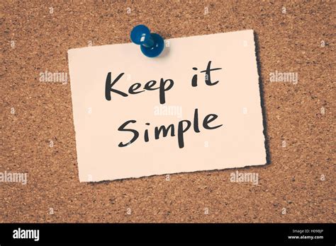 Keep It Simple Hi Res Stock Photography And Images Alamy