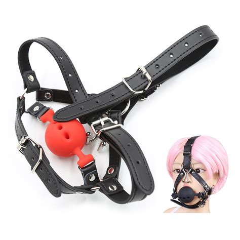 Large Silicone Mouth Gag Bondage Harness Strap Head Belts With Hollow