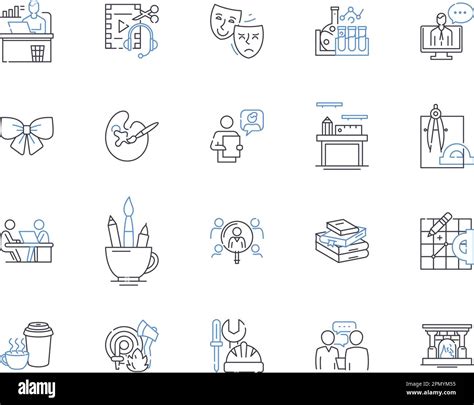 Freelance And Professions Outline Icons Collection Freelance