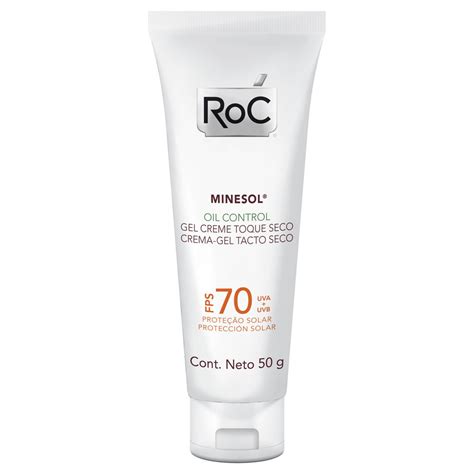 O protetor solar roc minesol oil control fps 70 permite proteger a pele contra os raios solares, ajudando também a controlar a oleosidade da pele. Minesol Oil Control Fps 70 Roc - Protetor Solar - 50g Roc ...