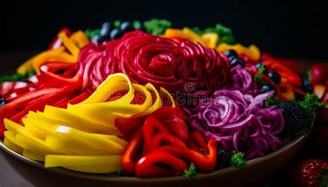 Colorful Vegetarian Salad Bowl With Fresh Organic Ingredients Generated By Ai Stock Illustration