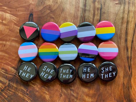 Pride Flag Pins Lesbian Gay Rainbow Bi Trans Non Binary Etsy