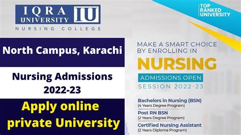 Iqra University North Campus Karachi Nursing Admissions 2022 23