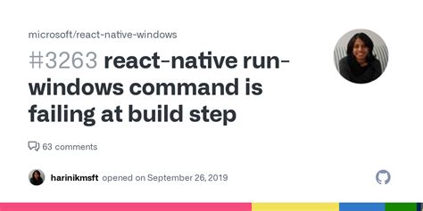 React Native Run Windows Command Is Failing At Build Step Issue Microsoft React Native