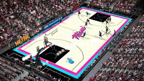 Credit has to be given to the heat for coming up with such a bold and unique idea, but it just doesn't work on the court. Miami Heat New Vice City Court 2018-2019 - NBA 2K19 at ...