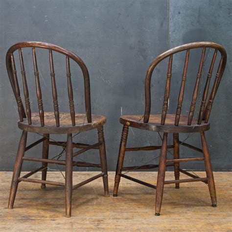 Spindle Back Chairs Antique Accent Primitive Farmhouse Saloon Tavern