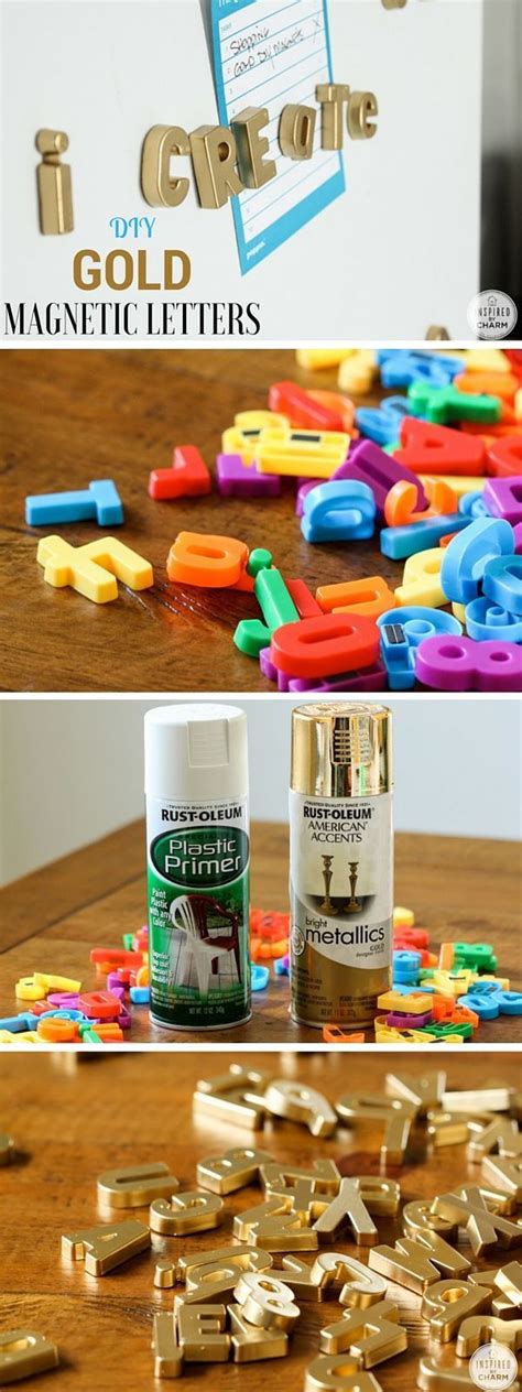 Check Out The Tutorial Diy Gold Magnetic Letters Istandarddesign