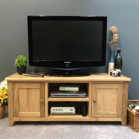 Oak Large Tv Unit Modern Solid Wood Tv Stand Television Cabinet