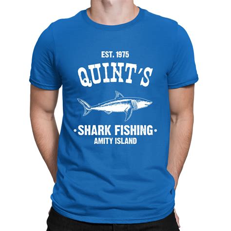 Quints Fishing Shark Jaws Amity Cult Movie T Shirt Mens Etsy
