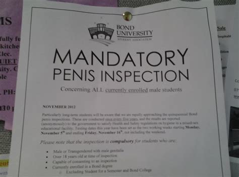 Mandatory Penis Inspection Notice Penis Inspection Day Know Your