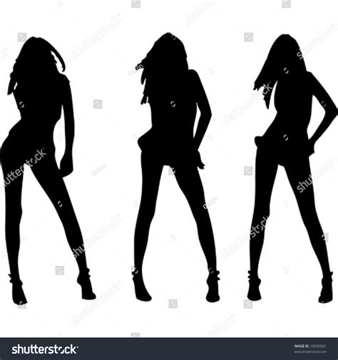 three sexy girls vectors silhouette stock vector royalty free 10630501 shutterstock