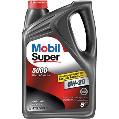 5 Qt Mobil Super 5000 5w 20 Motor Oil