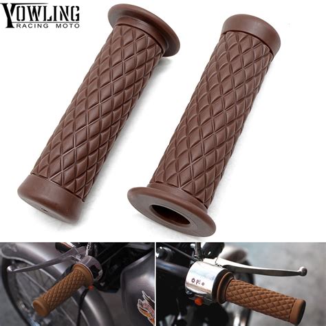 New Vintage Cafe Racer Motorcycle Hand Grips Rubber Handle Bar 78