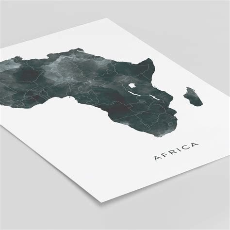 Africa Map Watercolour Print Watercolor Map Art Africa Map Etsy Uk