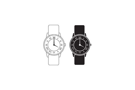 Black And White Watch Vector Icon Vector Icon Graphic By Sabavector